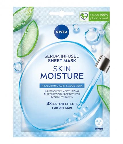Nivea - Skin Moisture Sheet Mask - Maska w płacie z serum nawilżającym - 1 szt