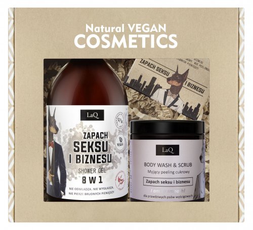 LaQ - Doberman - Gift Set for Men - Shower Gel 500 ml + Peeling 220 g + Bar Soap 85 g