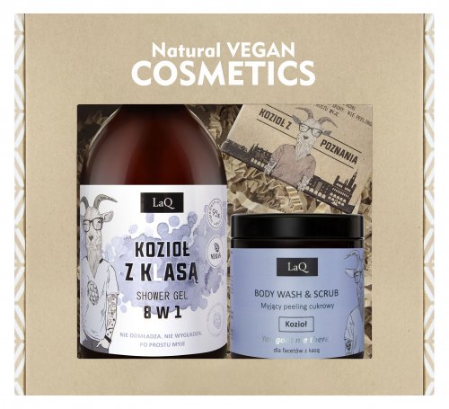 LaQ - Kozioł - Zestaw prezentowy dla mężczyzn - Żel pod prysznic 500 ml + Mydło 85 g + Peeling 220 g