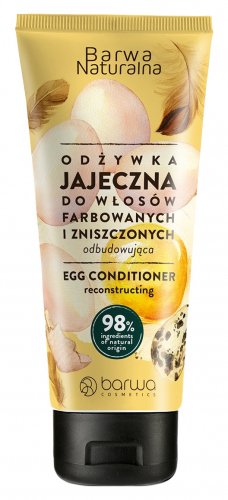 BARWA - Barwa Naturalna - Egg Conditioner - Jajeczna odżywka do włosów farbowanych i zniszczonych - 200 ml