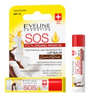 Eveline Cosmetics - SOS ARGAN OIL - NOURISHING AND REGENERATING LIP BALM - Odżywczo-regenerujący balsam do ust w sztyfcie SPF10 - Coconut Dream