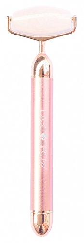 Lash Brow - Jadeitowy roller / masażer do twarzy - Wibrujący - Różowy Premium + SILIKONOWY POKROWIEC