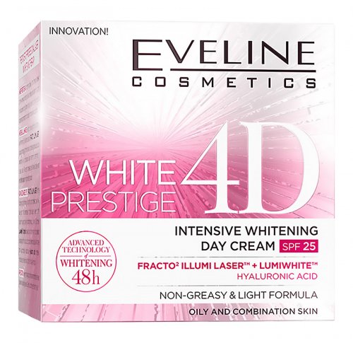 Eveline Cosmetics - WHITE PRESTIGE 4D - Intensive Whitening Day Cream - Intensively whitening face cream - Day - SPF25 - 50 ml