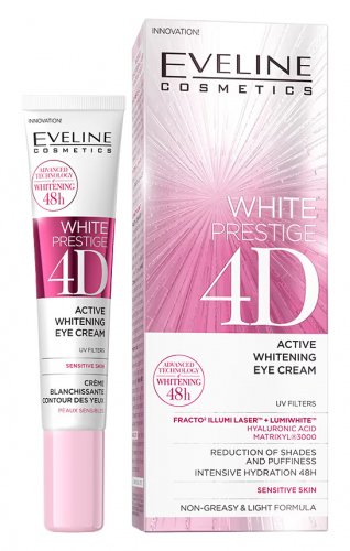 Eveline Cosmetics - WHITE PRESTIGE 4D - Whitening Eye Cream - Aktywnie wybielający krem pod oczy - 20 ml
