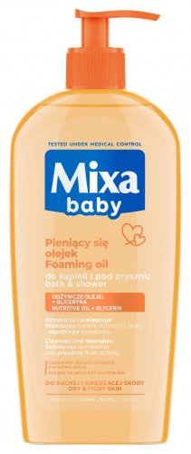 Mixa - Baby Foaming Oil - Pieniący się olejek do kąpieli i pod prysznic - Skóra sucha i swędząca - 400 ml