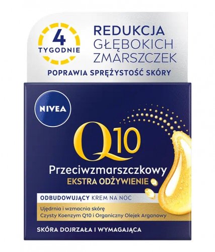Nivea - Q10 - Anti-wrinkle night face cream - Extra Nourishment - 50 ml 