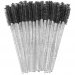 Clavier - Crystal Brushes for Eyelashes - Jednorazowe szczoteczki do rzęs i brwi - Brokatowe czarne - 50 sztuk
