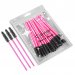 Clavier - Eyelash Brushes - Jednorazowe szczoteczki do rzęs i brwi - Jasny róż-czarna - 50 sztuk