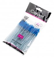 Clavier - Crystal Brushes for Eyelashes - Jednorazowe szczoteczki do rzęs - Brokatowe niebieskie - 50 sztuk