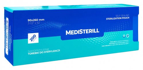 Clavier - MEDISTERILL - Self-Sealing Sterilization Pouch - Samoprzylepne torebki do sterylizacji - 9 x 26 cm - 200 szt.