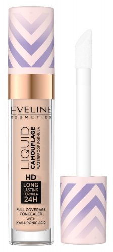 Eveline Cosmetics - Liquid Camouflage - Waterproof Formula - Wodoodporny korektor kamuflujący z kwasem hialuronowym - 7 ml - 2,5 LIGHT PEACH 