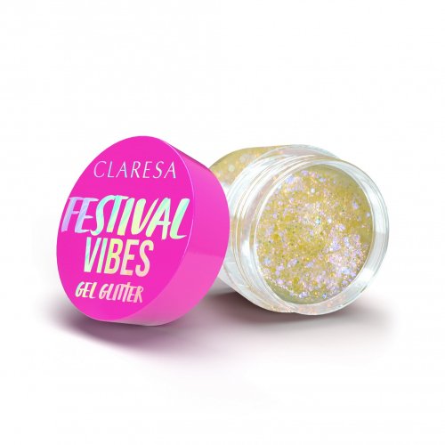 Claresa - FESTIVAL VIBES - Gel Glitter - Brokat w żelu - 9,5 g - 01 Crazy In Love 