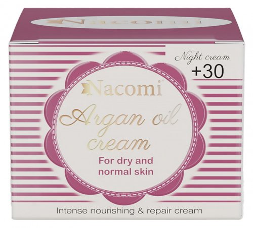 Nacomi - Argan Oil Cream - Krem do twarzy z olejem arganowym i kwasem hialuronowym - 30+ - 50 ml