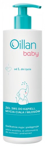 Oillan - BABY - Żel 3w1 do kąpieli, mycia ciała i włosków - 400 ml