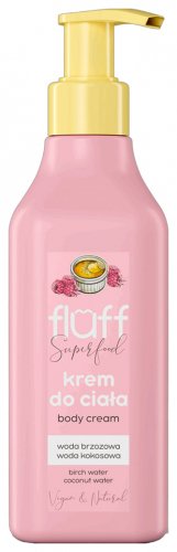 FLUFF - SUPERFOOD - Body Cream - Intensywnie nawilżający krem do ciała - Cream brulee z malinami - 200 ml