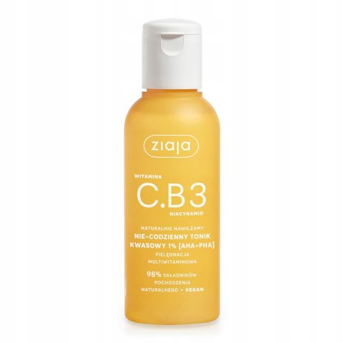 ZIAJA - Witamina C.B3 Niacynamid - Nie-codzienny tonik kwasowy 1% [AHA+ PHA] - 120 ml