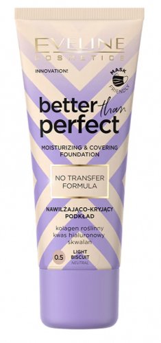 Eveline Cosmetics - Better Than Perfect Moisturizing & Covering Foundation  - Nawilżająco-kryjący podkład do twarzy - 30 ml - 0,5 LIGHT BISCUIT