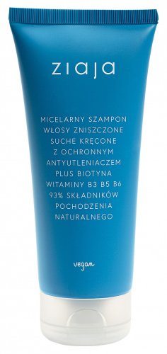 ZIAJA - Micelarny szampon do włosów zniszczonych, suchych i kręconych - 200 ml