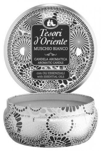 Tesori d'Oriente - WHITE MUSK - Aromatic Candle - Aromatyczna świeca zapachowa - Muschio Bianco - 200 g