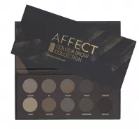 AFFECT - COLOUR BROW COLLECTION - PRESSED EYEBROW SHADOWS PALETTE - Paleta 10 cieni prasowanych do brwi 