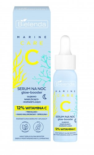 Bielenda - MARINE CARE C - Night Serum Glow-Booster - Deeply Moisturizing and Illuminating - 30 ml 