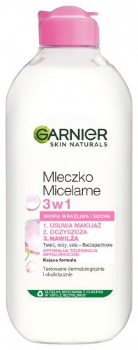 GARNIER - Mleczko micelarne 3w1 - Skóra sucha i wrażliwa - 400 ml