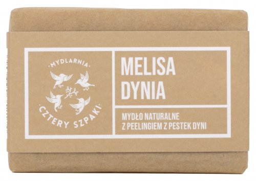 Mydlarnia Cztery Szpaki - Mydło naturalne z peelingiem z pestek dyni - Melisa, dynia - 110 g