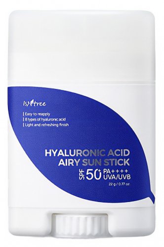 ISNTREE - Hyaluronic Acid - Airy Sun Stick SPF50+/PA++++ - Krem przeciwsłoneczny w sztyfcie - 22 g
