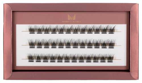 Many Beauty - Many Lashes - V-Lashes Intense - Silk Eyelashes Individuals - Jedwabne rzęsy w kępkach - 0,07mm - C-12mm