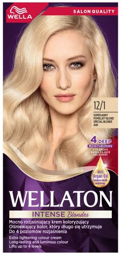 WELLA - WELLATON - INTENSE COLOR CREAM LIGHTENING FORMULA FOR AN INTENSE BLONDE - Intense blond - 12/1 - VERY LIGHT ASH BLOND