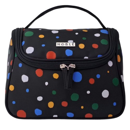 NOBLE - Rozkładana damska kosmetyczka - Kuferek - DOTS - D002 