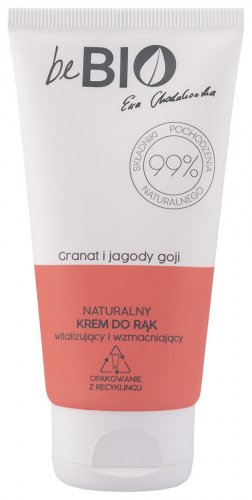 beBIO - Natural Hand Cream - Naturalny krem do rąk - Granat i Jagody Goji - 75 ml
