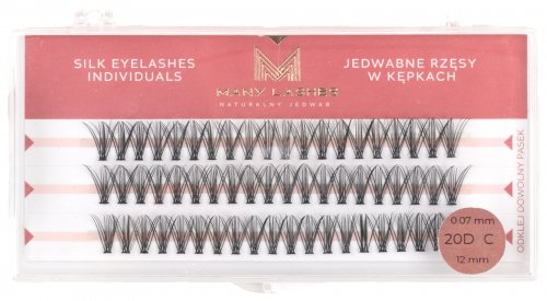 Many Beauty - Many Lashes - Silk Eyelashes Individuals - Silk eyelash tufts - 20D - 0,07 mm - C-12mm