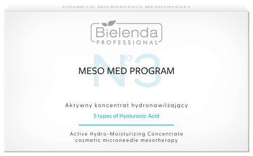Bielenda Professional - MESO MED PROGRAM NO.3 - Active Hydro-Moisturizing Concentrate - Hydronawilżajacy aktywny koncentrat z kwasem hialuronowym - Zestaw 10 ampułek - 10 x 3 ml