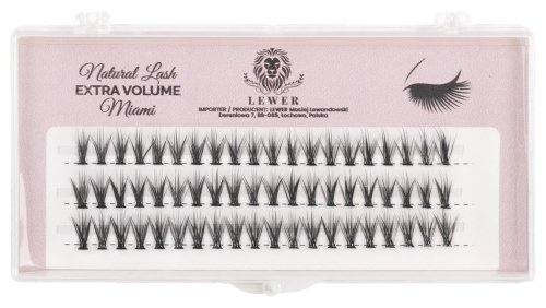 Lewer - Natural Lash - Extra Volume - Miami - Jedwabne rzęsy w kępkach  - 9mm