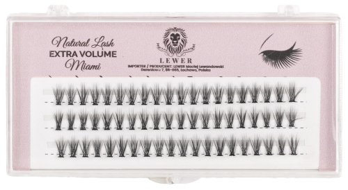 Lewer - Natural Lash - Extra Volume - Miami - Jedwabne rzęsy w kępkach  - 8mm