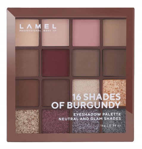 LAMEL - 16 Shades Of Burgundy Eyeshadow Palette - Paleta 16 cieni do powiek - Tone 16-4