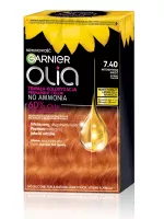 GARNIER - OLIA PERMANENT COLOR - Farba do włosów - Trwała koloryzacja bez amoniaku - 7.40 INTENSYWA MIEDŹ (INTENSE COOPER)