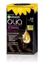 GARNIER - OLIA PERMANENT COLOR - Farba do włosów - Trwała koloryzacja bez amoniaku - 4.0 CIEMNY BRĄZ (DARK BROWN)