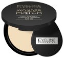 Eveline Cosmetics - WONDER MATCH - Matt Pressed Compact Powder SPF30 - Matowy puder prasowany - 8 g - 01 Light Beige - 01 Light Beige