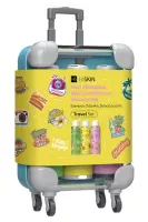 HISKIN - Travel Set - Zestaw kosmetyków do ciała i włosów - Walizka - Szampon + Odżywka + Żel pod prysznic - 3 x 95 ml