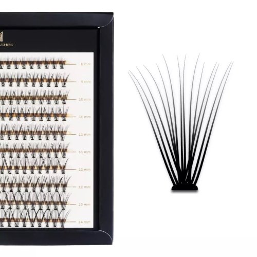Many Beauty - Many Lashes - Master Box - 14D SUPERBLACK - Silk Eyelashes Individuals - Duży zestaw kępek do rzęs - 200 szt - CC