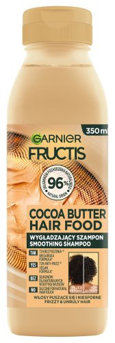 GARNIER - FRUCTIS - Cocoa Butter Hair Food - Smoothing Shampoo - Wygładzający szampon do włosów puszących się i niesfornych - 350 ml 