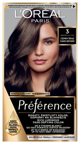 L'Oréal - Préférence - Permanent Haircolor 3.0 - DARK BROWN - Hair Dye