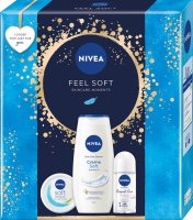 Nivea - FEEL SOFT - Skincare Moments - Zestaw prezentowy do pielęgnacji ciała - Żel pod prysznic 250 ml + Antyperspirant w kulce 50 ml + Krem do twarzy, ciała i rąk 100 ml