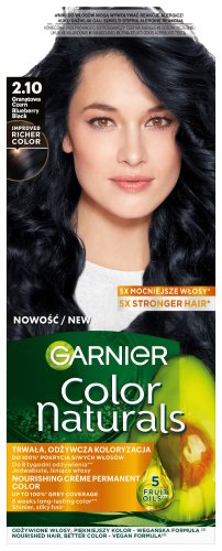GARNIER - COLOR NATURALS Creme - Trwała, odżywcza koloryzacja do włosów - 2.10 Jagodowa Czerń