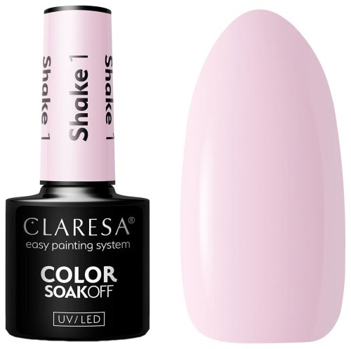 CLARESA - SOAK OFF UV/LED - MILKSHAKE - Lakier hybrydowy do paznokci - 5 g - SHAKE - 1