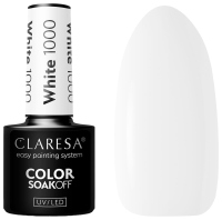 CLARESA - SOAK OFF UV/LED - BLACK & WHITE - Lakier hybrydowy do paznokci - 5 g - White 1000 - White 1000