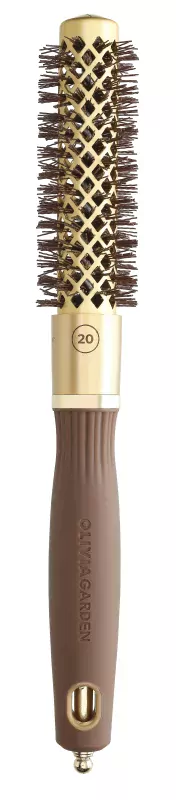 Брашинг Olivia Garden Expert Blowout Shine Wavy Bristles Gold Brown, керамический, ионизация, 20 мм — фото 3