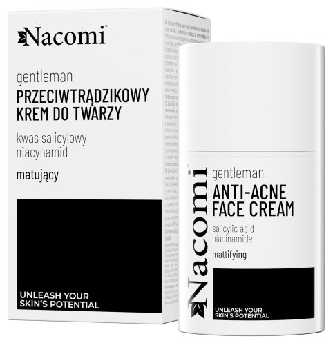 Nacomi - GENTLEMAN - Anti-Acne Face Cream - Matujący krem przeciwtrądzikowy do twarzy dla mężczyzn - 50 ml 
